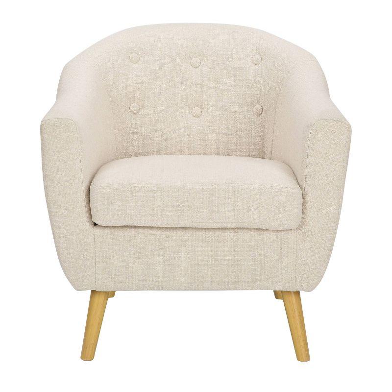 Rockwell Polyester/Wood Accent Chair with Ottoman, Button-Tufted - LumiSource