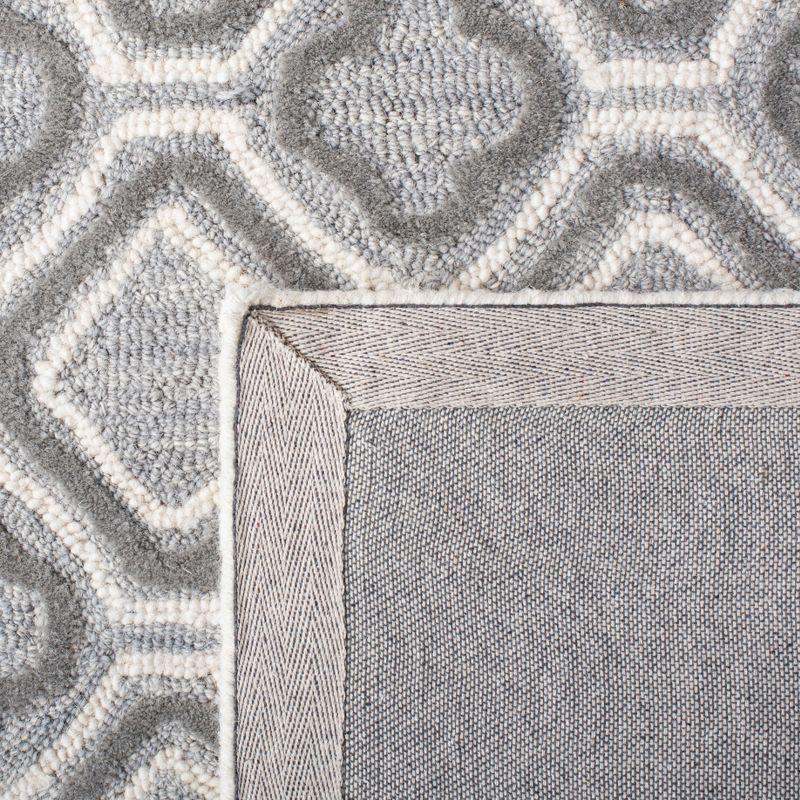 Gray and Ivory Hand-Tufted Wool 6' Square Area Rug