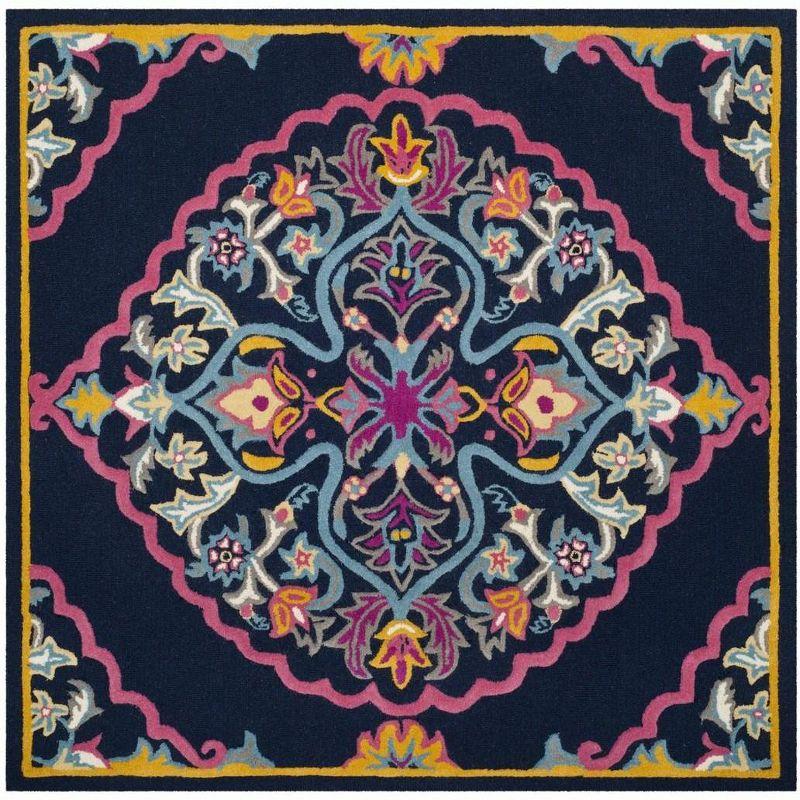 Bellagio BLG605 Hand Tufted Indoor Area Rug - Navy Blue/Multi - 5'x5' - Safavieh