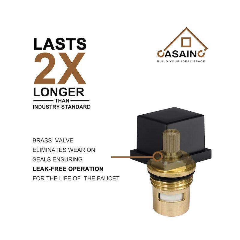 CASAINC Widespread Faucet 2-Handle Bathroom Faucet with 3 Holes and Pop Drain M1370-MB