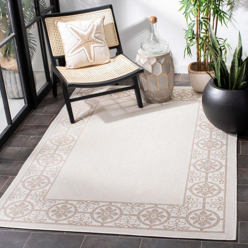 Bermuda BMU815 Power Loomed Indoor/Outdoor Machine Washable Area Rug - Ivory/Beige - 5'3"x7'6" - Safavieh