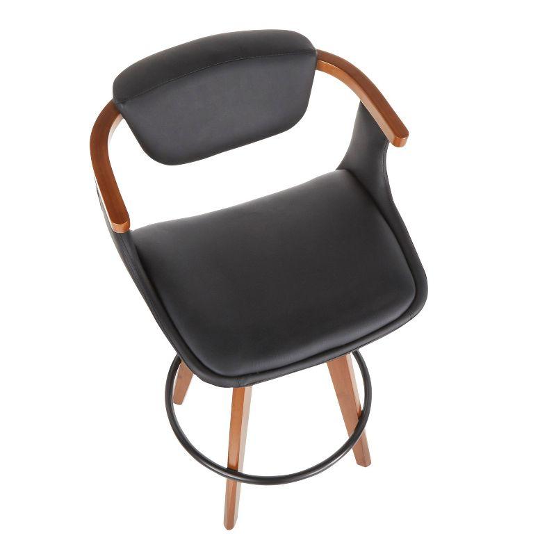 Dirksen Swivel Upholstered Counter Stool with Solid Wood Frame