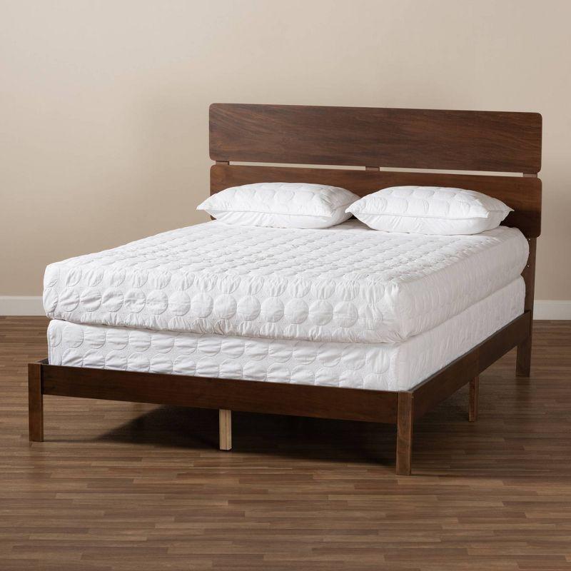 Full Anthony Wood Panel Bed Walnut - Baxton Studio