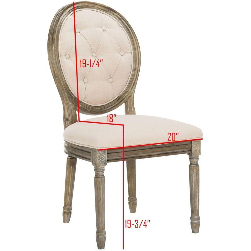 Holloway Tufted Oval Side Chair (Set of 2) - FOX6235 - Beige - Safavieh Couture
