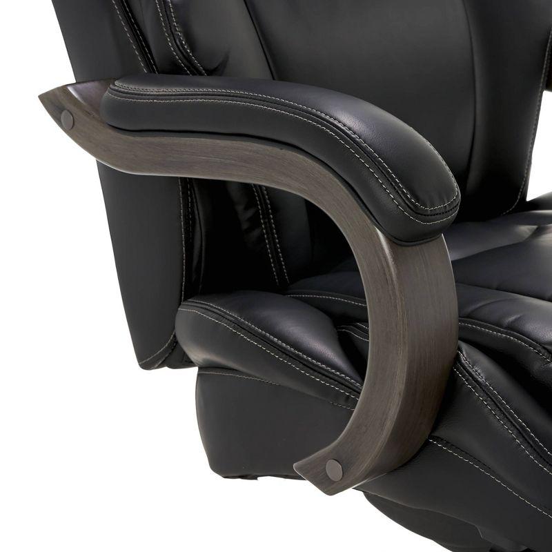 La-Z-Boy La-Z-Boy Harnett Big and Tall Executive Office Chair, Ergonomic High-Back Chair with Solid Wood Arms, ComfortCore with Memory Foam Cushions, Bonded Leather