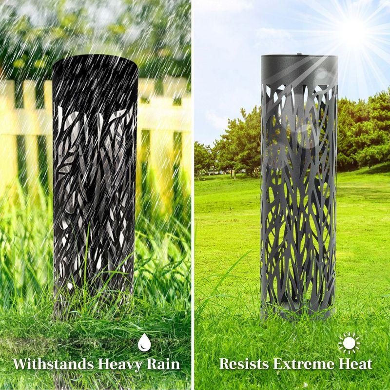 Bell + Howell Black Bollard Pathway Lights Solar Powered - Pack of 4