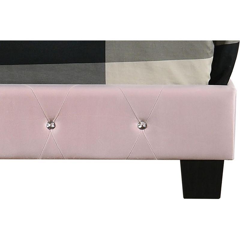 Passion Furniture Suffolk Pink Queen Panel Bed