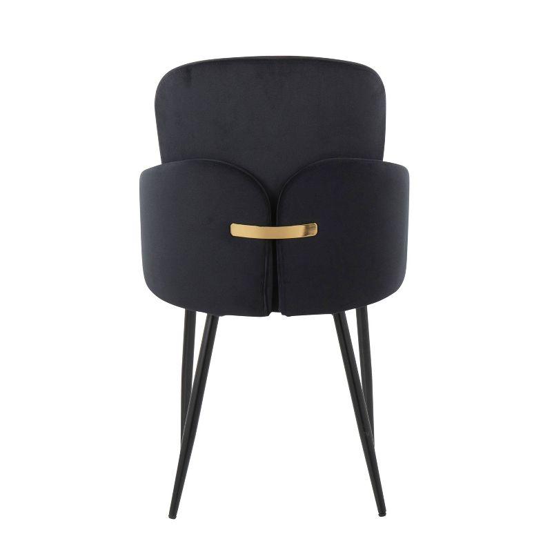 Dahlia Black Velvet Upholstered Dining Chair with Metal Legs