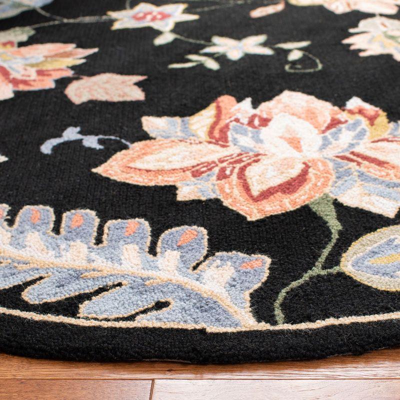 Chelsea HK306 Handmade Area Rug - 8' Round - Black - Safavieh