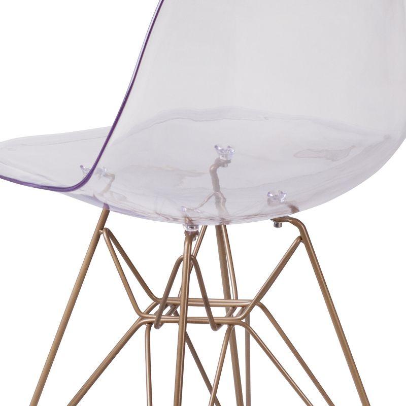 Flash Furniture Elon Series Ghost Chair with Gold Metal Base