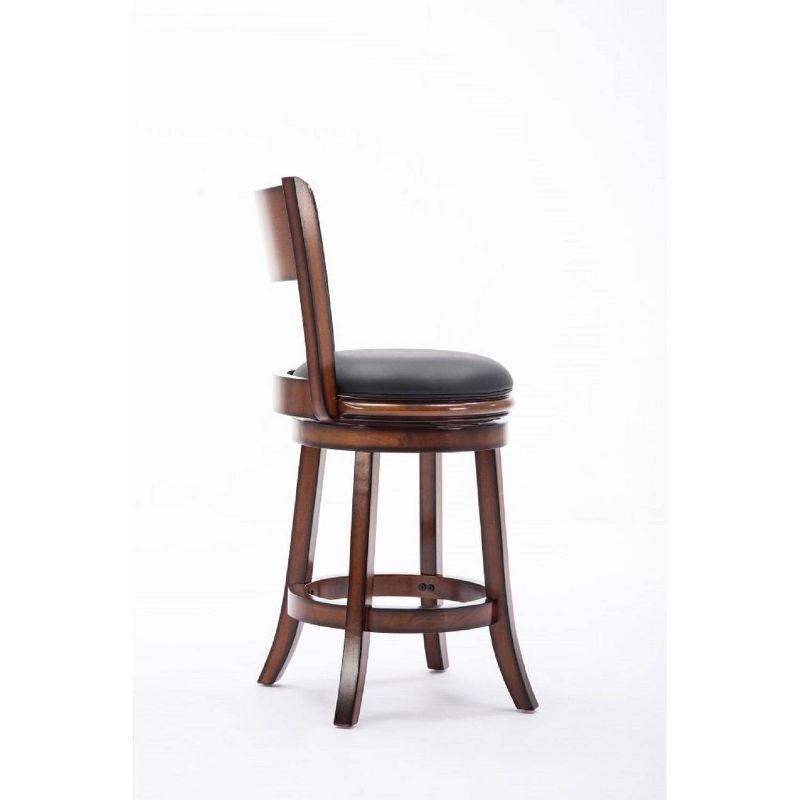 Boraam Industries Palmetto Swivel 24" Counter Height Barstool: Upholstered, Curved Back, Hardwood