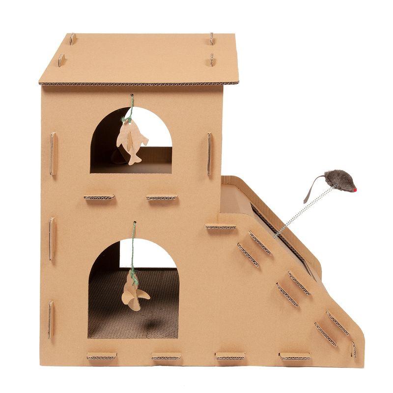 FurHaven Tiger Tough Townhouse Playground Scratcher House