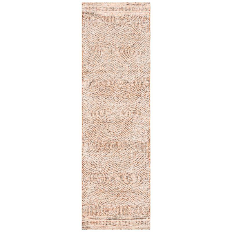 Abstract ABT340 Handmade Indoor Runner - Ivory/Rust - 2'-3"x22' - Safavieh