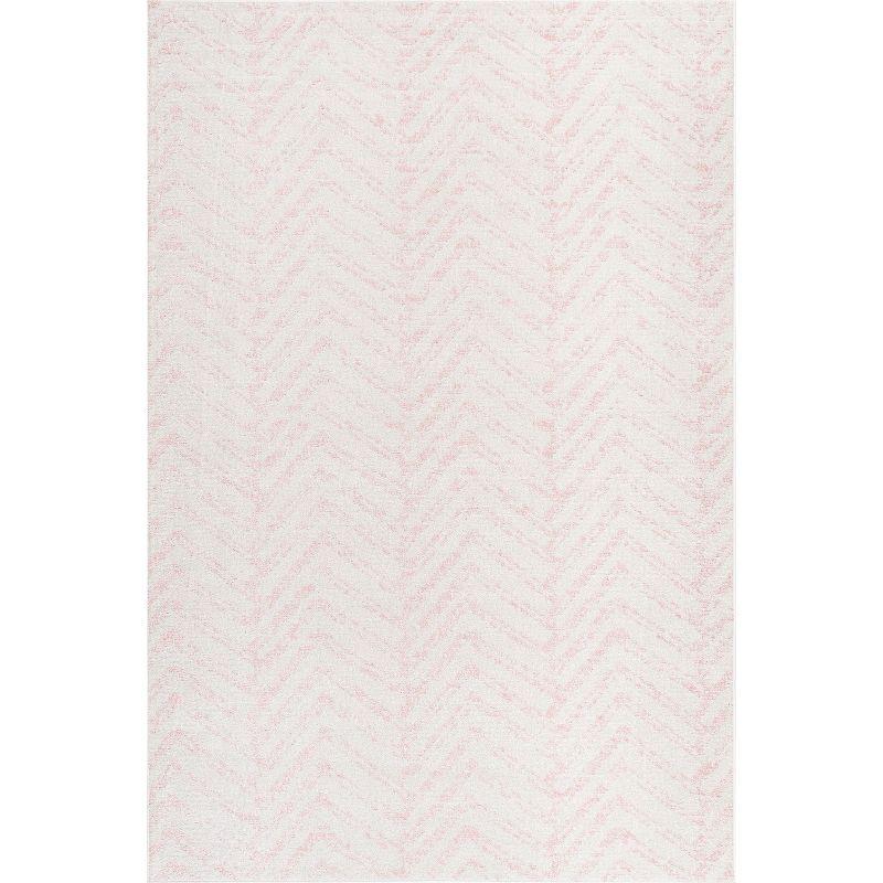 Nuloom Rosanne Geometric 5x7 Indoor Area Rug for Living Room Bedroom Dining Room Kitchen, Pink/Ivory