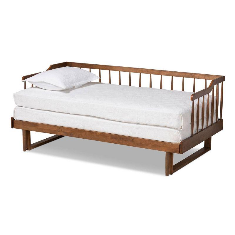 Twin to King Muriel Expandable Spindle Daybed Walnut - Baxton Studio: Contemporary Unupholstered, No Box Spring Needed