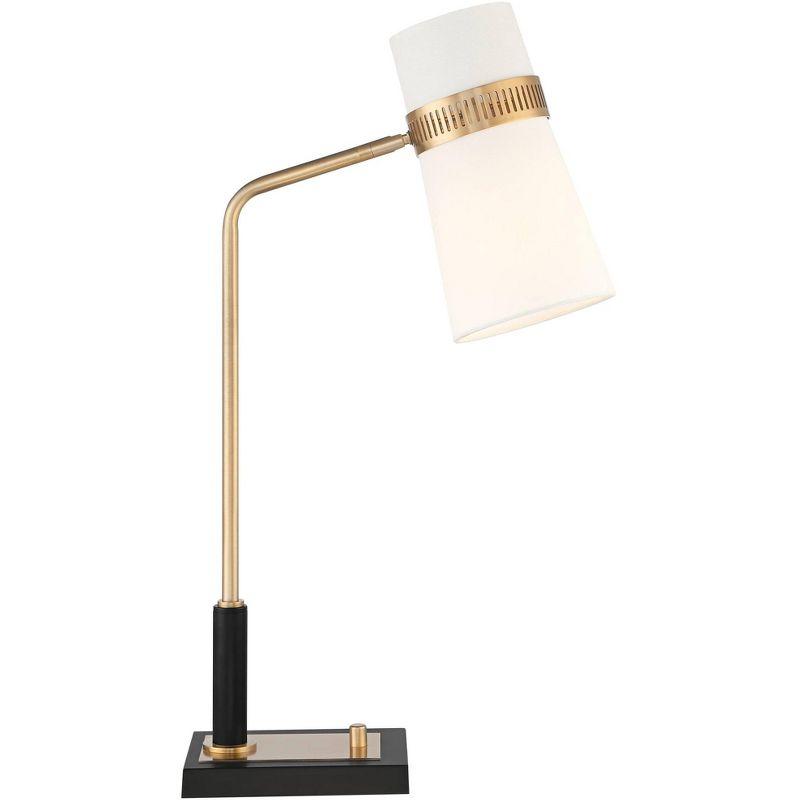 Adjustable Black and Brass Desk Lamp with USB Port