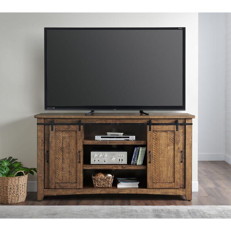 Chesapeake Solid Wood TV Stand Natural Brown Finish - Martin Svensson Home