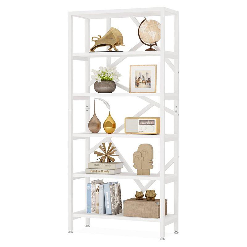 Hommoo 71" Bookshelf, Industrial Bookcase 6 Shelf Display Rack