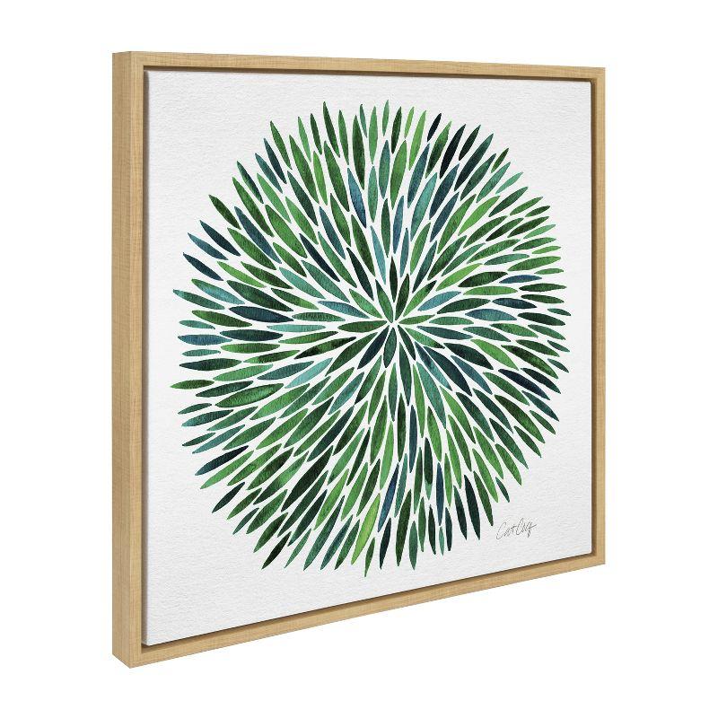 Natural Green and Blue Abstract Canvas Wall Art, 22x22