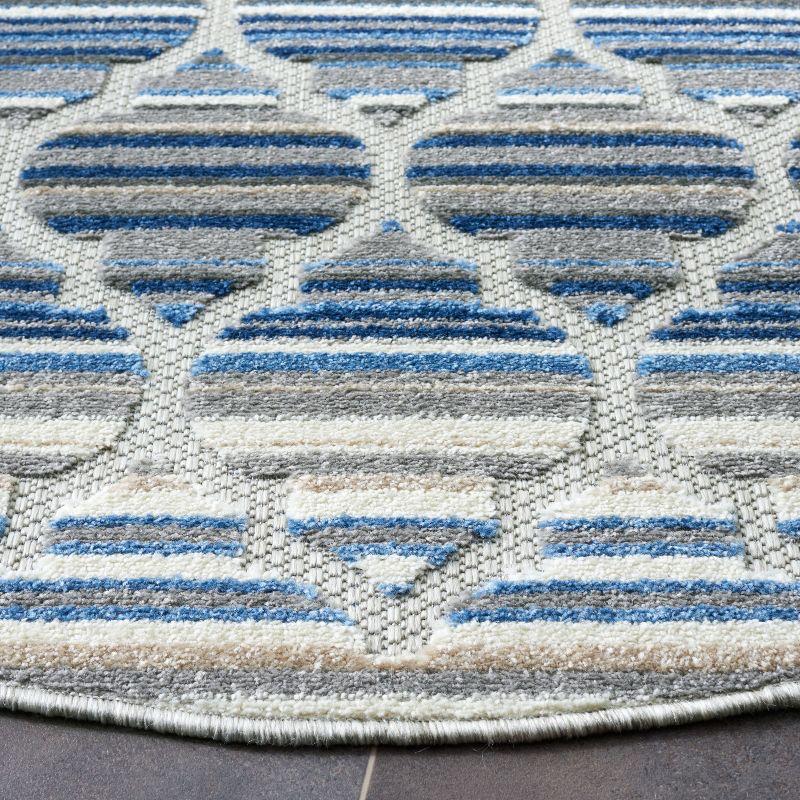 Cabana CBN333 Loomed Indoor Area Rug - Blue/Grey - 6'7"x6'7" Round - Safavieh