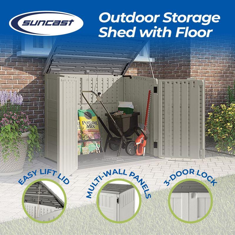 Suncast Outdoor Resin Horizontal Storage Shed