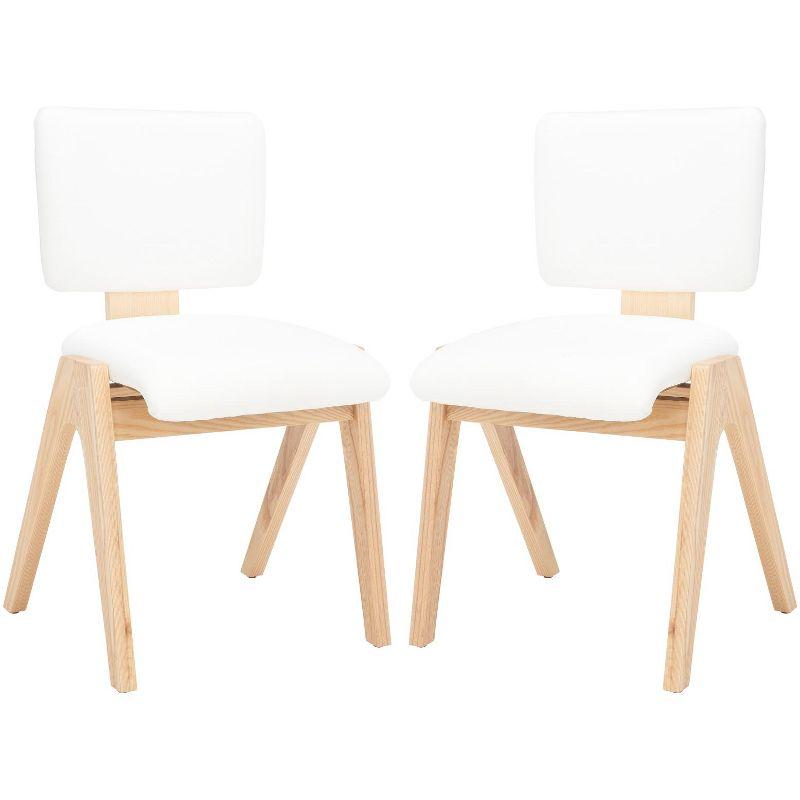 Alisyn Wood Dining Chair (Set of 2) - SFV4125 - Natural/White - Safavieh Couture