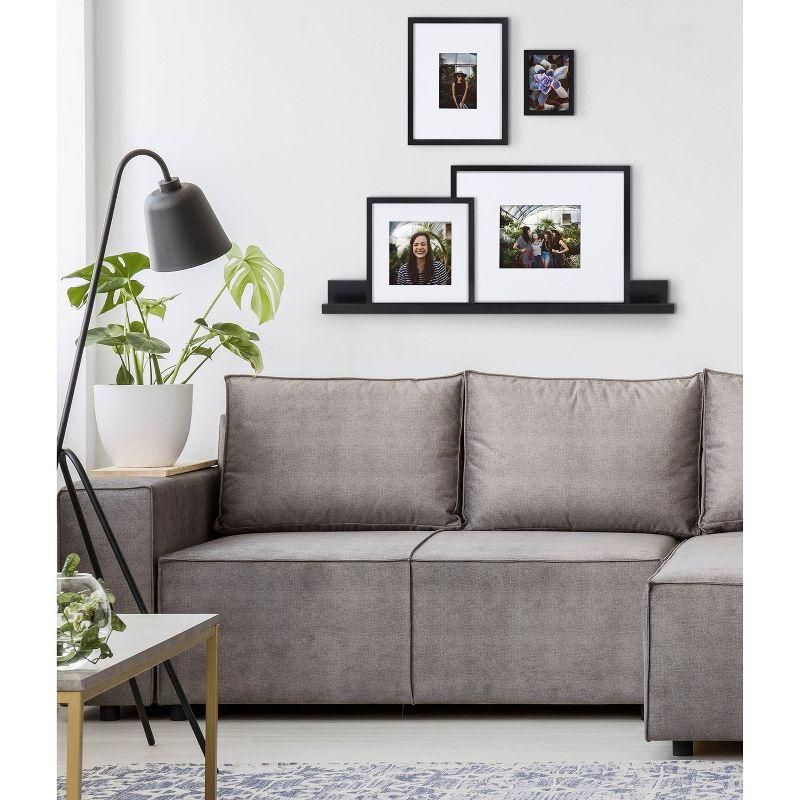 5pc Gallery Frame/Shelf Box Set Black - Kate & Laurel All Things Decor: Wall Ledge, Wood, Modern Decor Style
