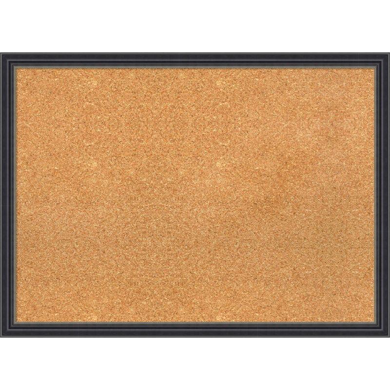 Natural Cork Bulletin Board with Black Wood Frame 30" x 22"