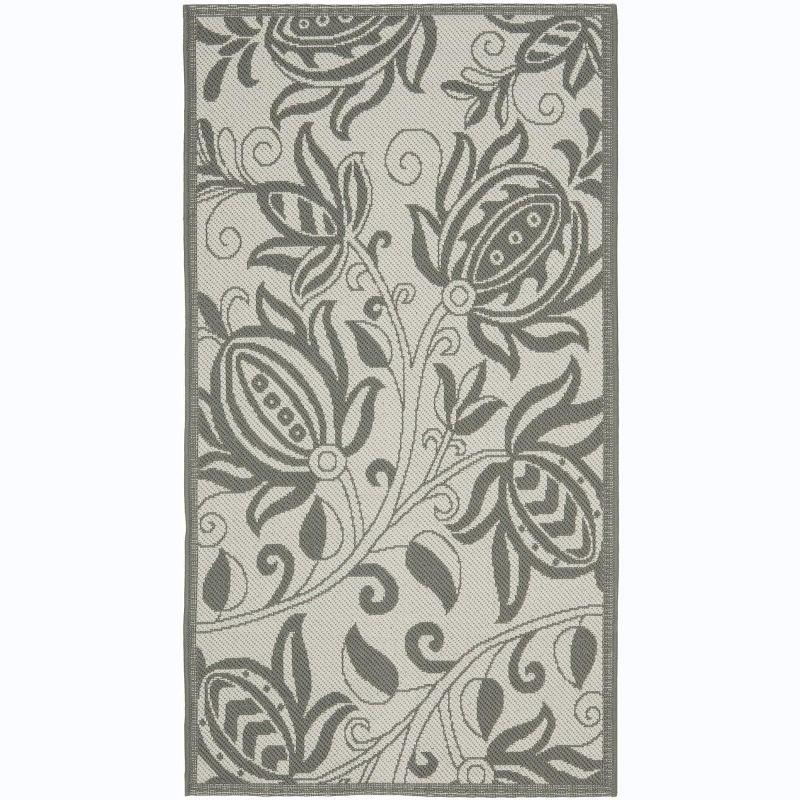 Courtyard CY6109 Power Loomed Indoor/Outdoor Accent Rug - Light Grey/Anthracite - 2'x3'7" - Safavieh.