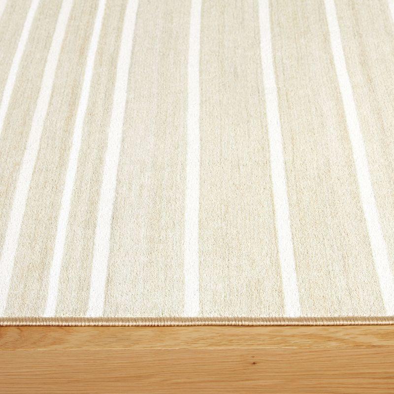 Town & Country Basic Layne Everwash Non-Slip Backing Area Rug Cream/Beige