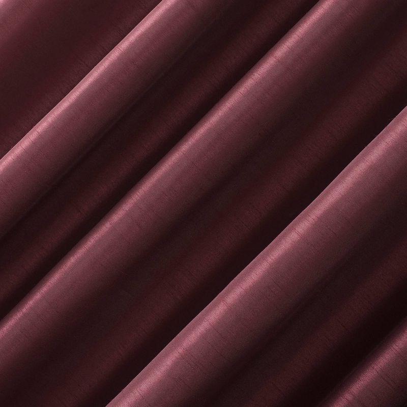 Faux Dupioni Silk Thermal Extreme 100% Blackout Back Tab Curtain Panel