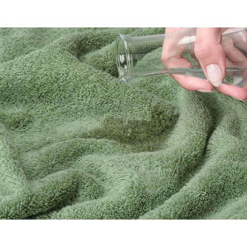 American Soft Linen 4 Pack Washcloth Set, 100% Cotton Washcloth Hand Face Towels for Bathroom and Kitchen, Sage Green