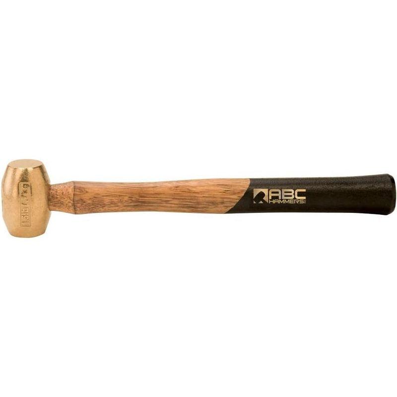 ABC Hammers 1.5 lb. Brass Hammer with 12.5 inches Wood Handle