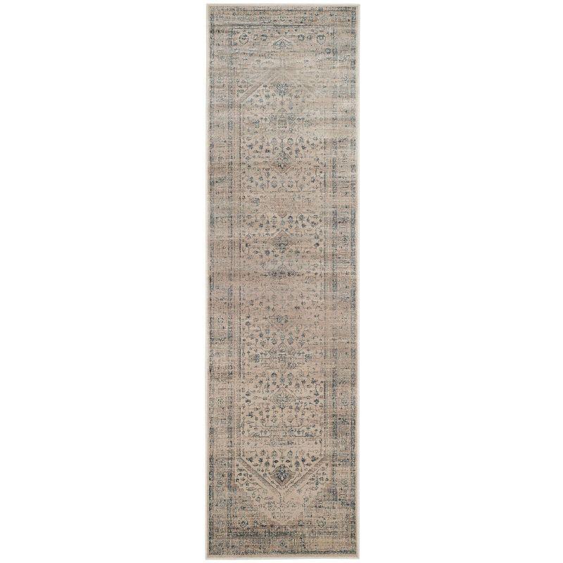 Vintage VTG123 Power Loomed Indoor Runner Rug - Stone/Blue - 2'2"x8' - Safavieh.
