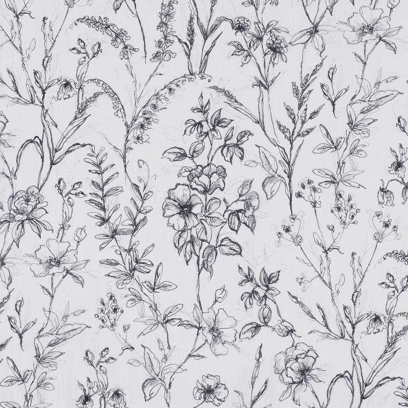 No. 918 Sheer Ambree Vintage Floral Rod Pocket Curtain Panel