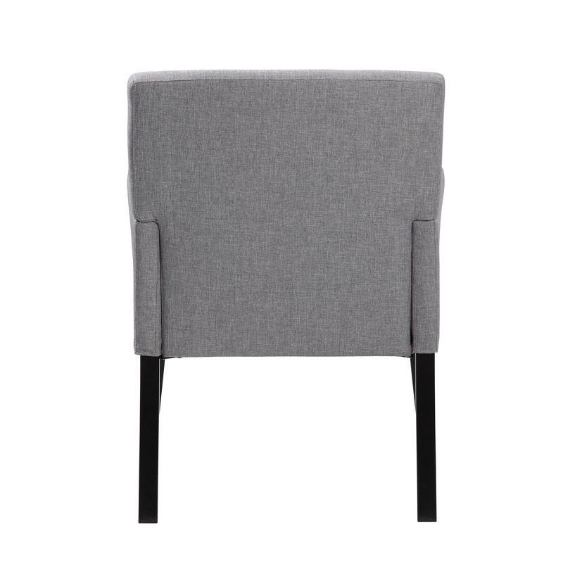 Box Arm Linen Guest Chair Gray - Boss Office Products: Ergonomic, Commercial Grade, Black Wood Legs, 275lb Capacity