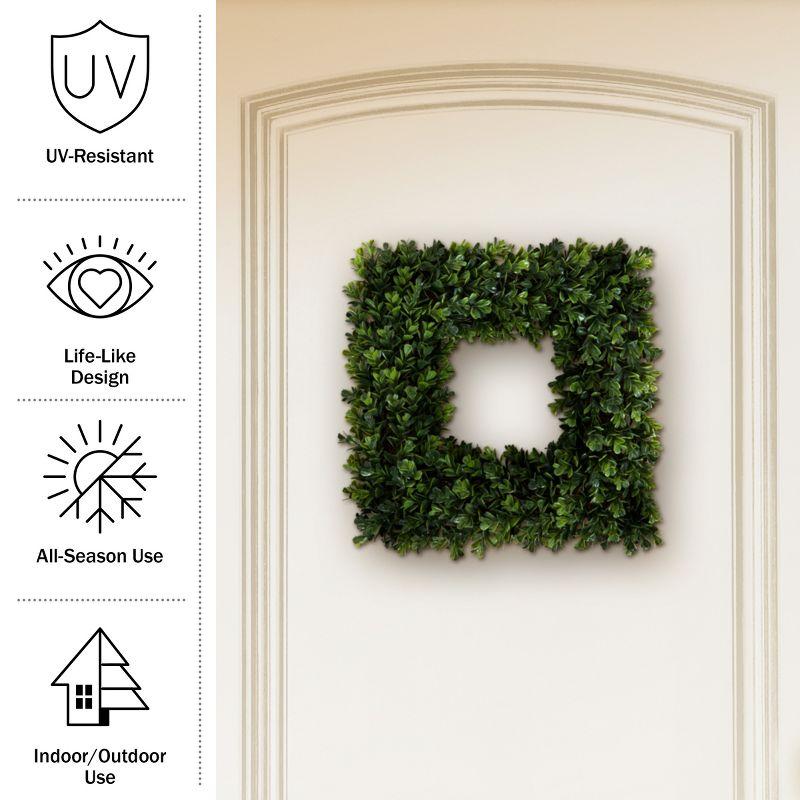 Nature Spring 16.5" Boxwood Artificial Wreath for the Front Door - Green