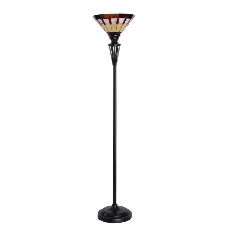 1-Light Harmond Art Glass Torchiere Bronze - Kenroy Home: Elegant Steel Base, 3-Way Rotary Switch, UL Listed