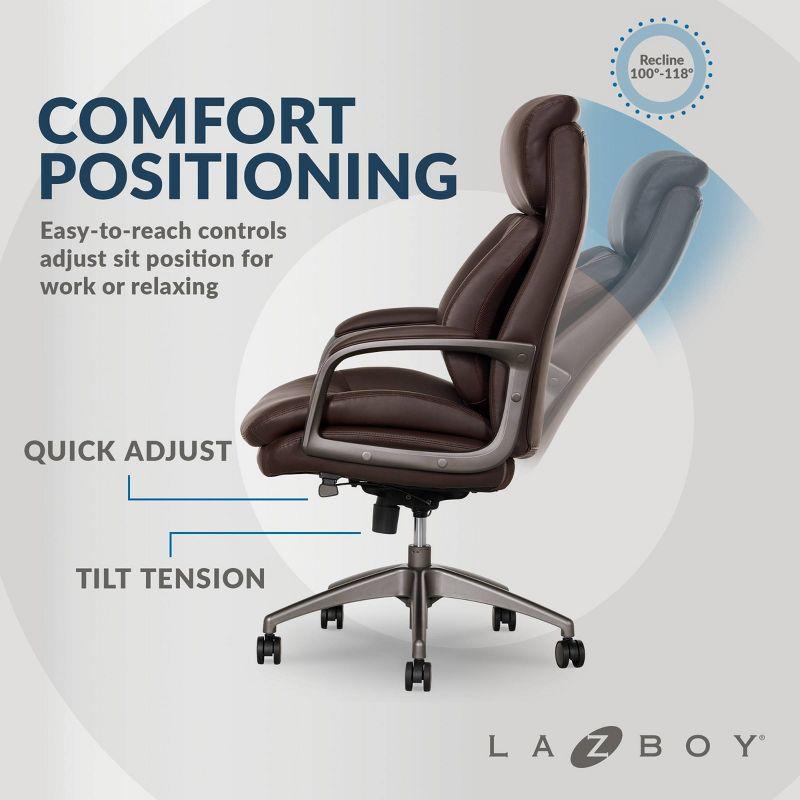 La-Z-Boy La-Z-Boy® Nova Executive Office Chair, Patented AIR Ergonomic Support Technology®, High-Back Premium Comfort & Support, Vegan PU Leather