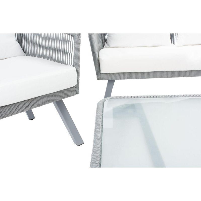 Belmi 4 Piece Rope Living Set - Indoor/Outdoor - PAT7517 - Grey/Beige - Safavieh
