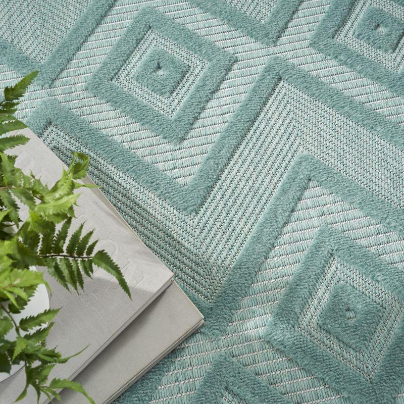 Nourison Versatile Solid Diamond Indoor Outdoor Flatweave Area Rug