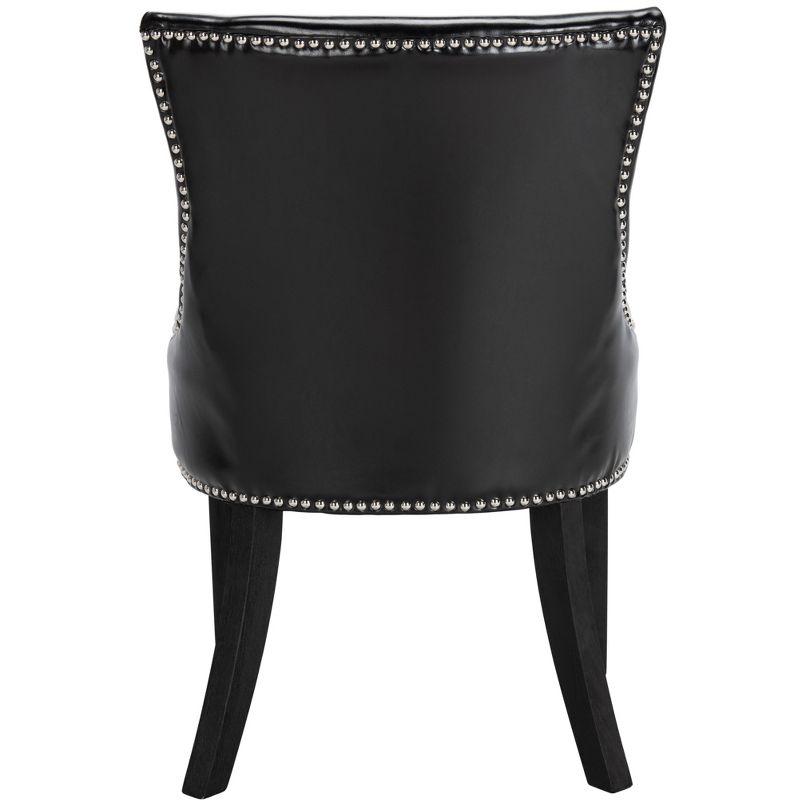 Lotus Kd 19" H Dining Chair With Nail Head Trim (Set of 2) - MCR4700 - Black - Safavieh Couture