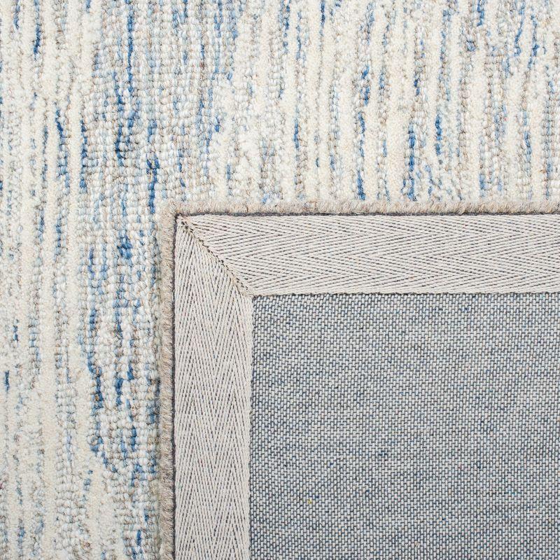 Light Blue Hand-Tufted Wool 4' x 6' Rectangular Rug