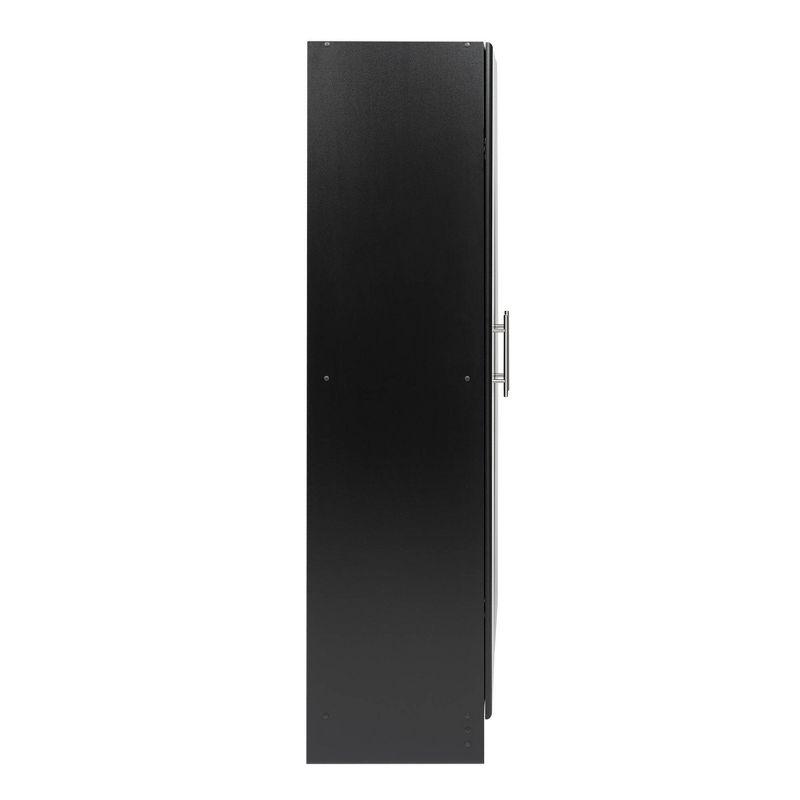 Sleek Black Living Room Cabinet with Adjustable Shelving