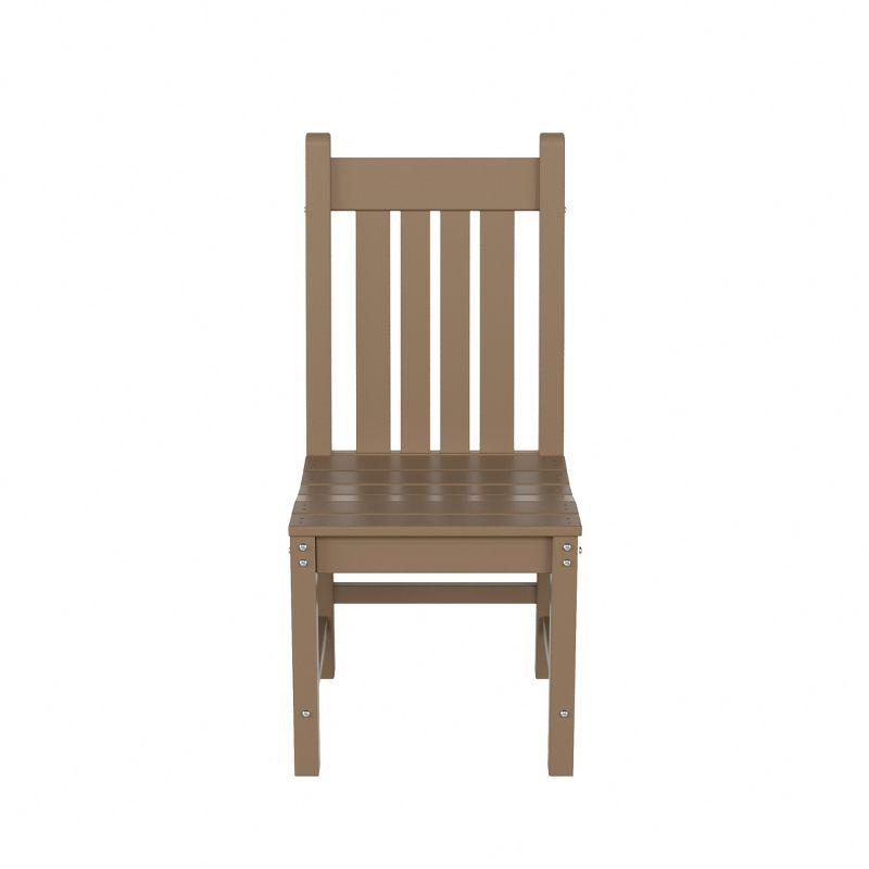 Weathered Brown HDPE Outdoor Patio Dining Chair