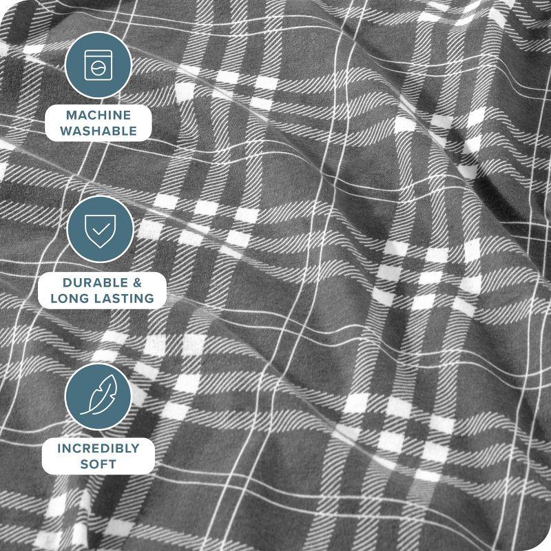 Bare Home Flannel Machine Woven Plaid Sheet Set