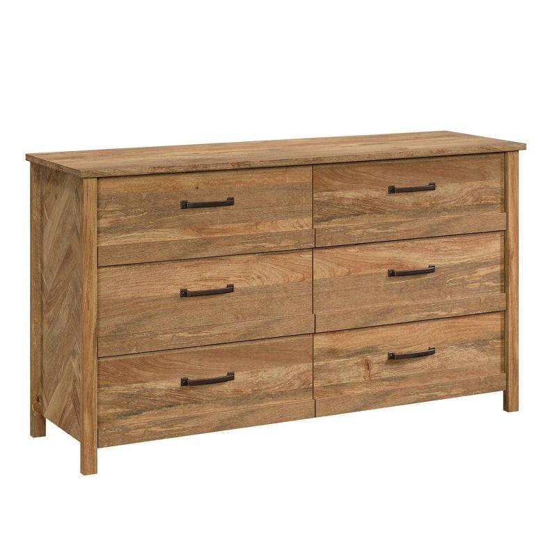 Cannery Bridge 6 Drawer Dresser Brown - Sauder: Sindoori Mango, Smooth Metal Runners, MDF Composite