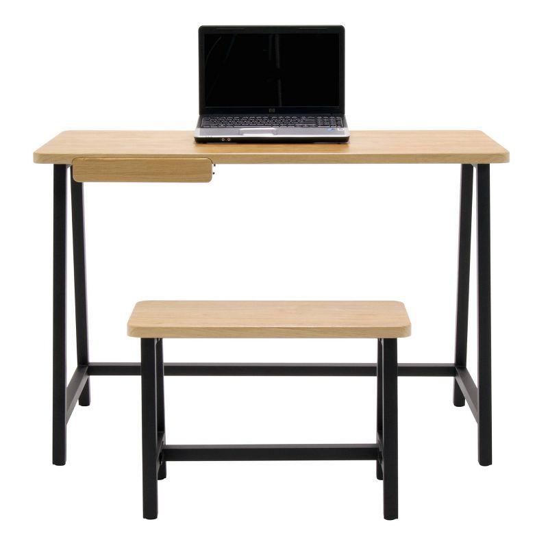 Craft Desk Wood Light Brown - Studio Designs: Home Office Furniture Set with Bench, Laminated Surface