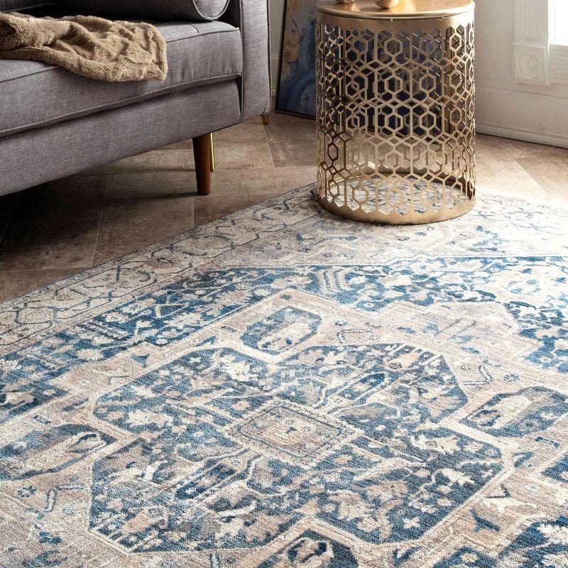 Nuloom Harriet Oriental/Persian 4x6 Indoor Area Rug for Living Room Bedroom Dining Room Kitchen, Grey/Multicolor