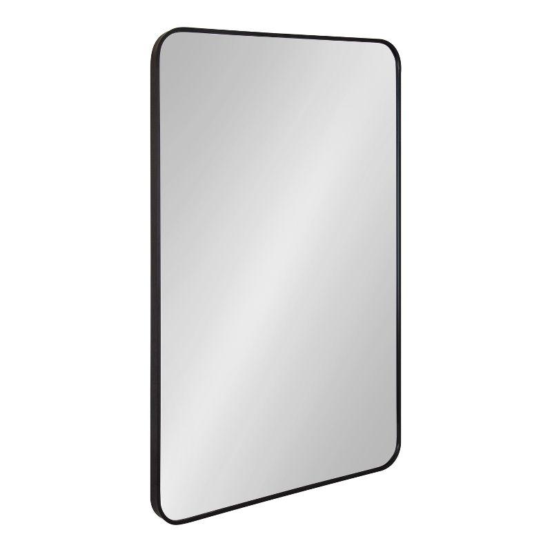 Kate and Laurel Zayda Radius Rectangle Framed Wall Mirror, 24x36, Black